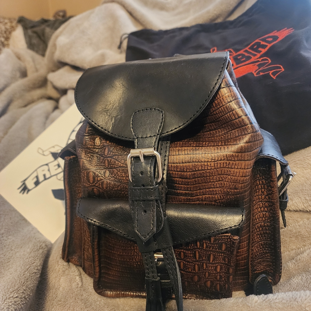 Freebird by Steven Black and Brown Textured Backpack